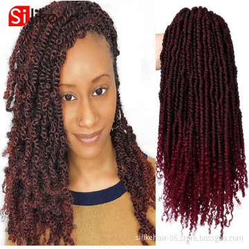 passion twist hair synthetic kinky curly hair 18 " Crochet Wavy Braiding Ombre Synthetic Hair   Extensions Braids Kinky Curly
